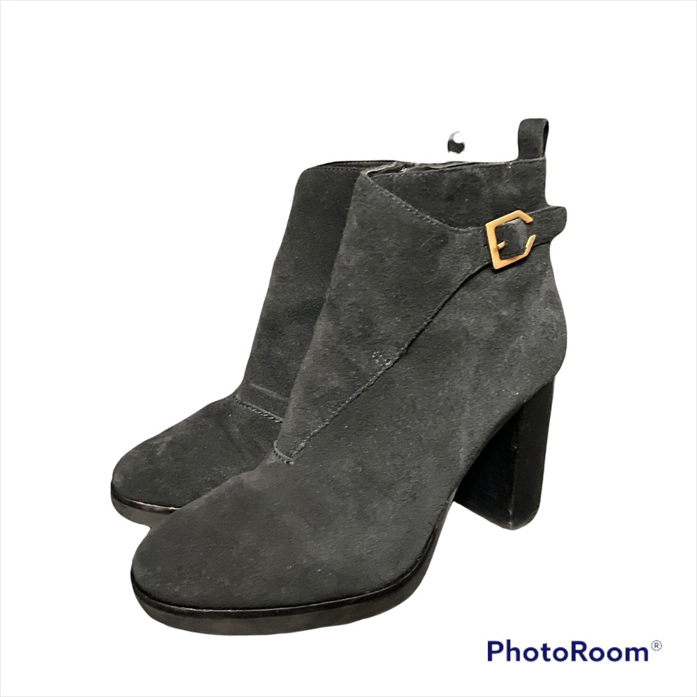 Cole Haan Harrington Grand Riding Booties Black Suede Leather 6B - W12021